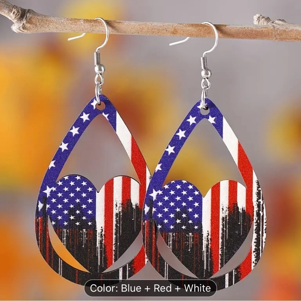American Independence Day Jewelry Red White Blue Striped Star Colorful